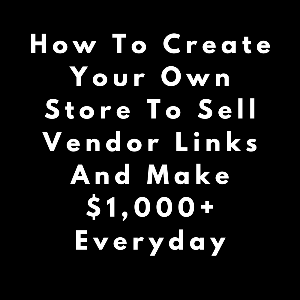 How To Sell Vendor Links